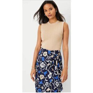 Ann Taylor Ribbed Sweater Shell In Baquette S